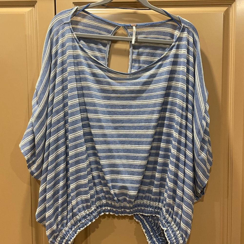 Free People blue and white striped shirt